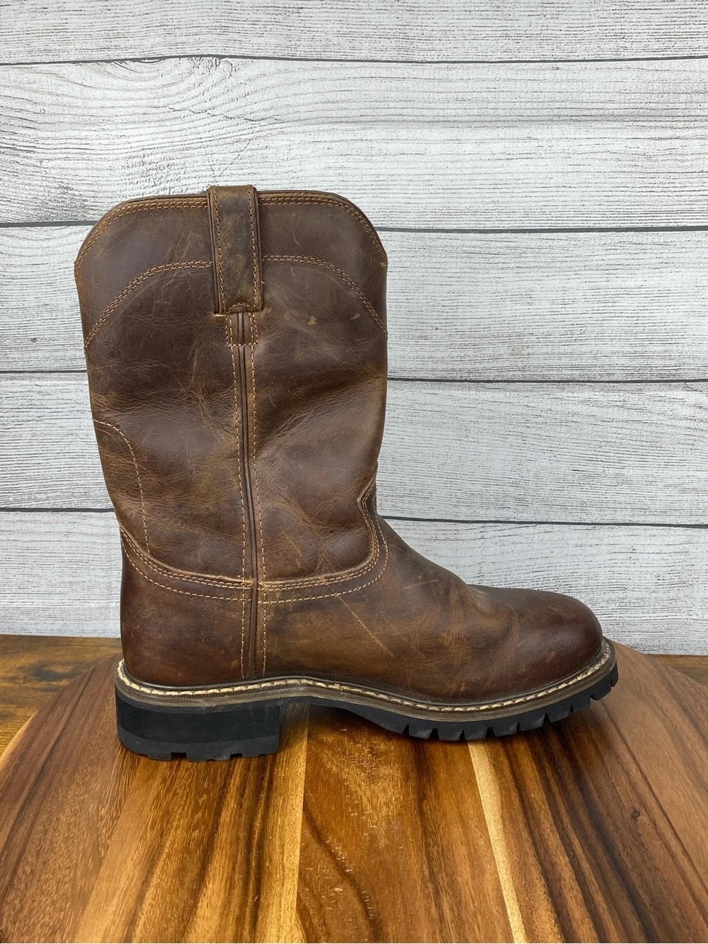 Justin Worker II Rugged Round Toe Wellington Waterproof Work Boot Men’s Size 9 D